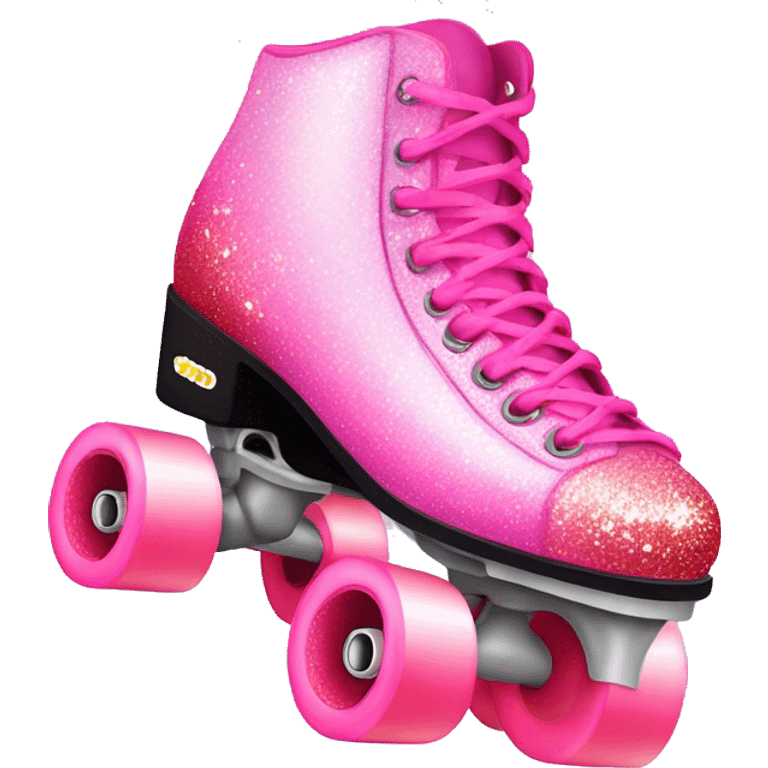 Pink ombre roller skate with glitter  emoji