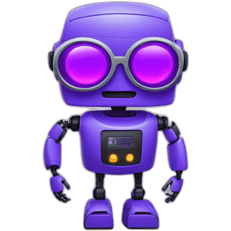 Neon purple robot wearing glasses emoji