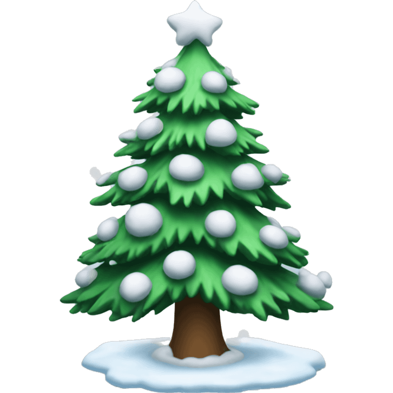 snowy christmas tree emoji