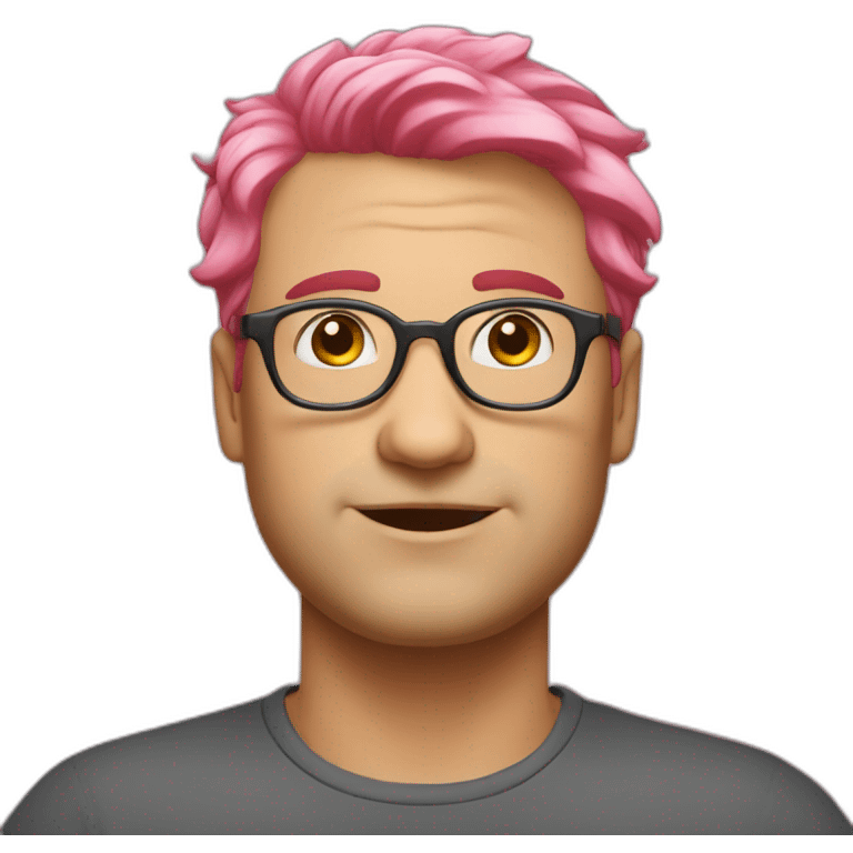 pinkhair-fat-middleage-man-whitepeople-redspectacle emoji