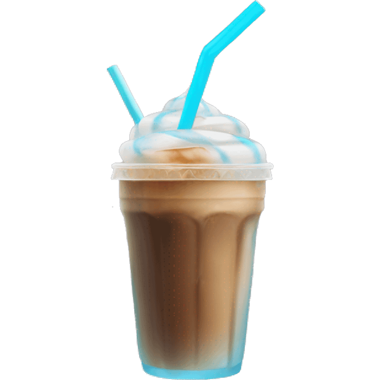 iced coffee with a pastel blue straw emoji