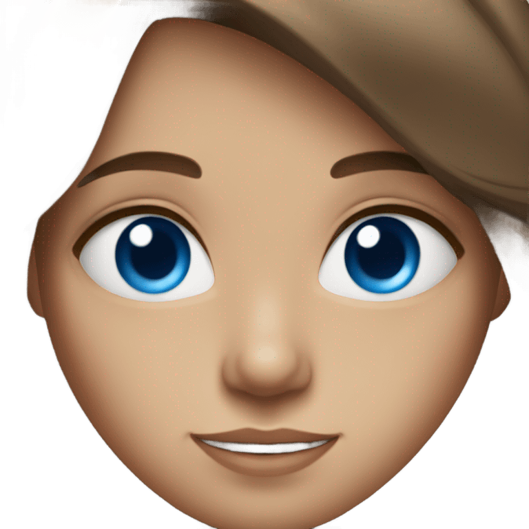 Girl with blue eyes and brown hair emoji