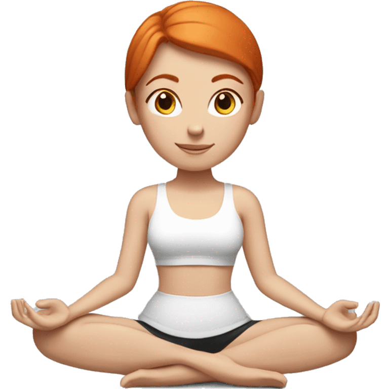 White girl redhead in a yoga position  emoji