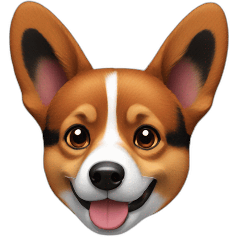 black and red corgi face emoji