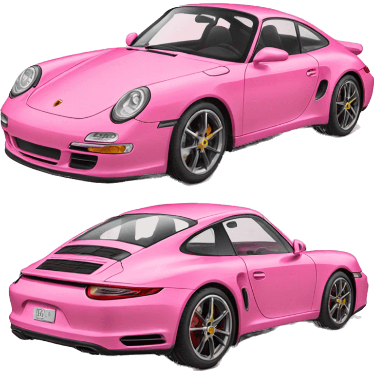 Pink Porsche from two sides emoji