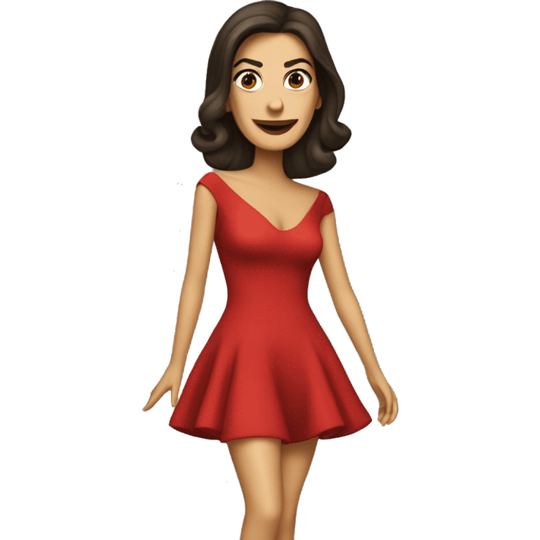 Teri Hatcher in red dress emoji