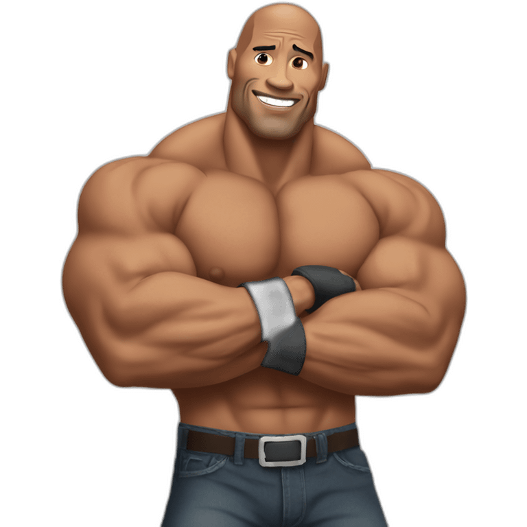 Dwayne Johnson flexing emoji