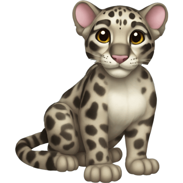 clouded leopard with fairy wings emoji