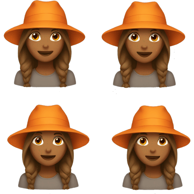 girls with orange hats emoji