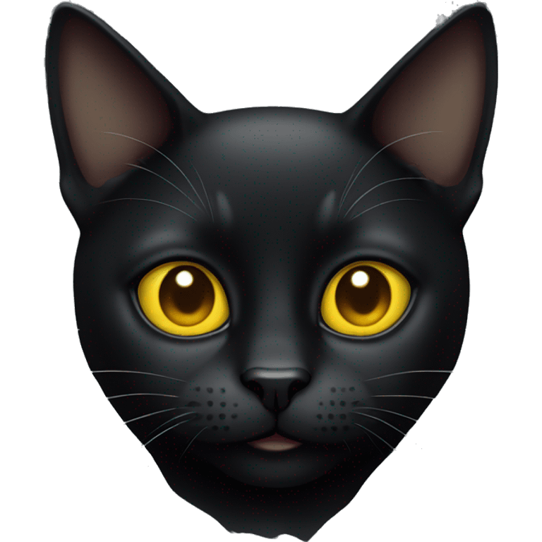 Black cat with yellow eyes sitting emoji