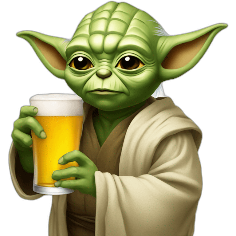 Yoda drinking beer emoji