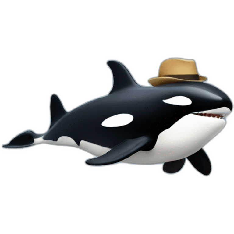 orca with a hat emoji