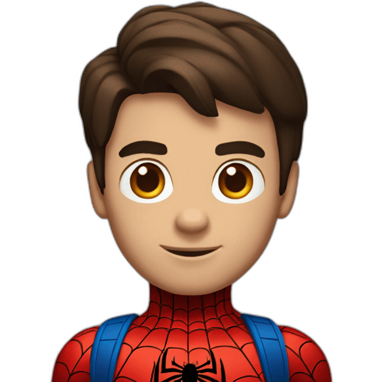 Spider-Man with dark brown short hair  emoji