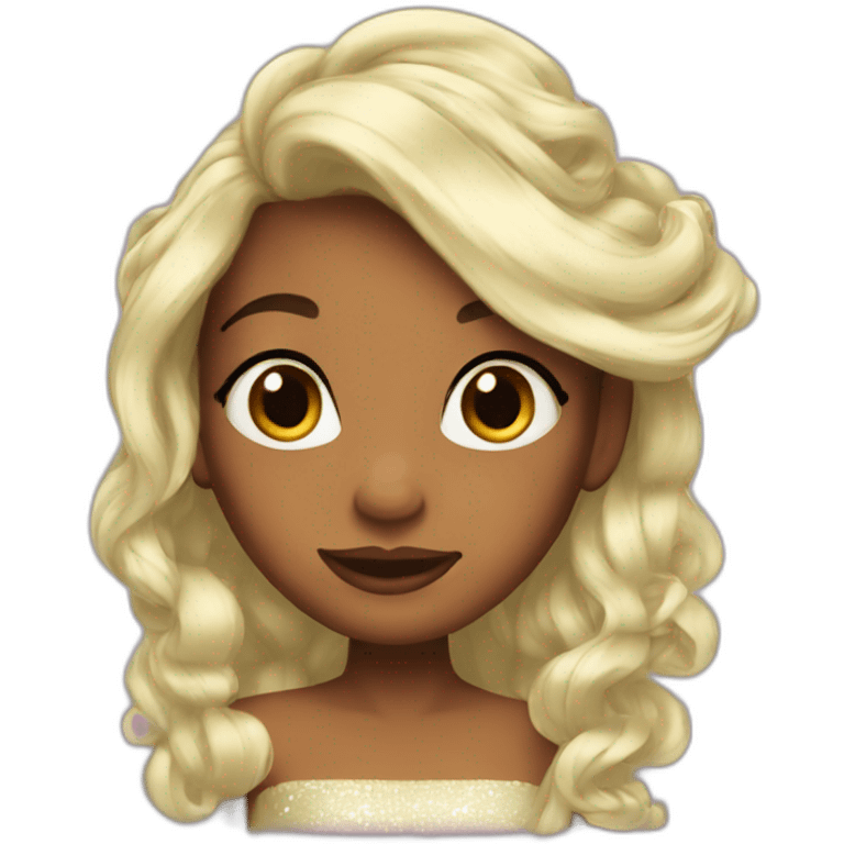 Tiana hair down emoji