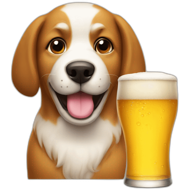 Dog drink beer emoji