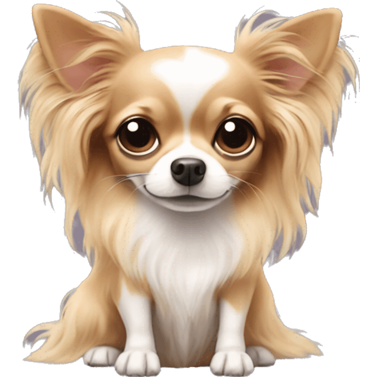 Hearts and long haired chihuahua emoji