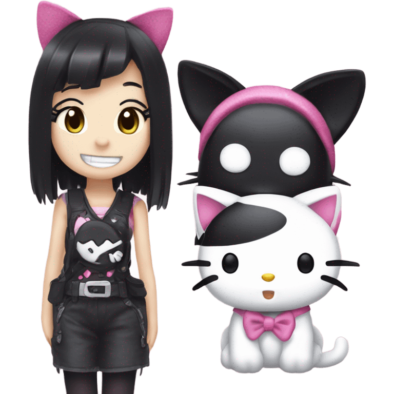 Hello Kitty and Kuromi emoji