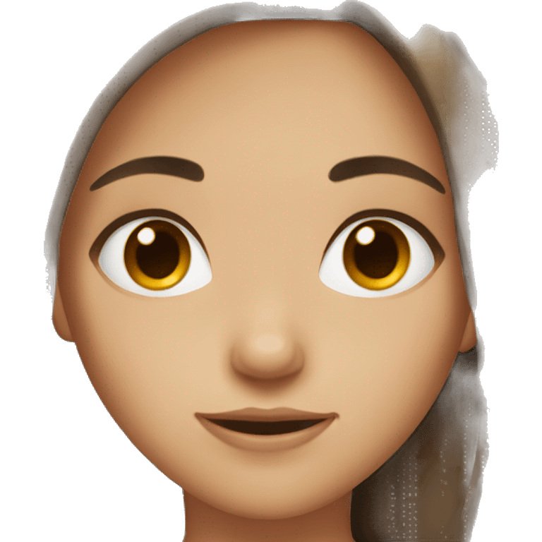 girl emoji with dark brown hair with brown eyes freckles  emoji