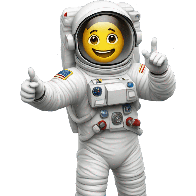 Astronaut floating and pointing with his finger emoji