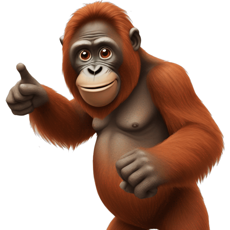 orangutan pointing with his index finger as he waves his index finger  emoji