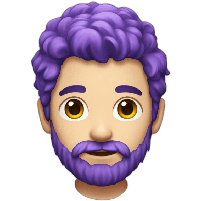 Purple haired streamer with beard emoji