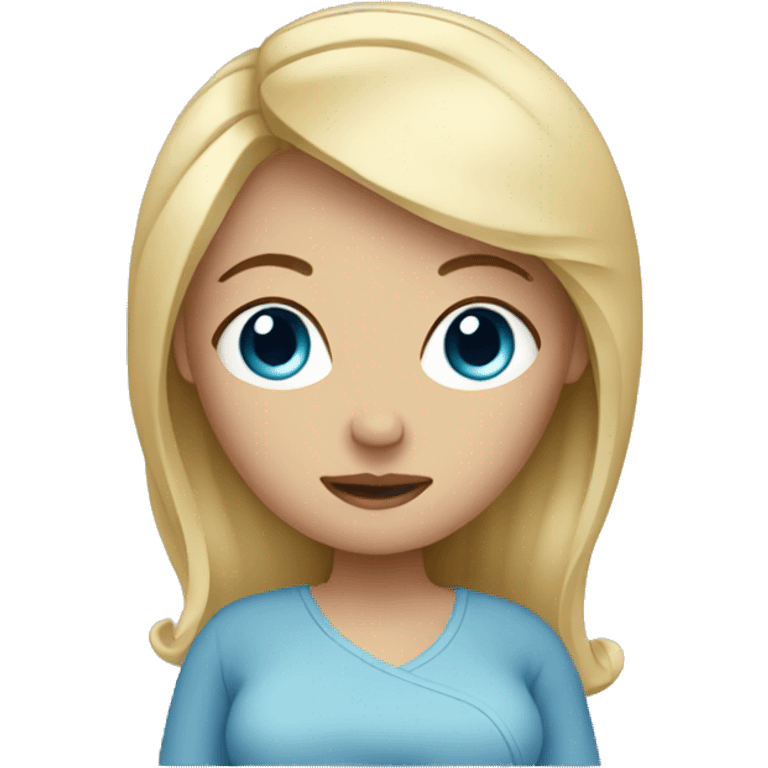 Pregnant woman with blonde hair blue eyes emoji