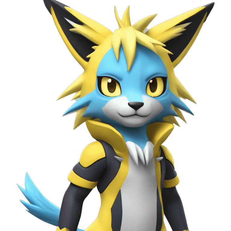 Anthro Edgy Cool Zeraora-Lombax-Renamon-Pokémon-Fakémon Full Body Detailed High Quality emoji