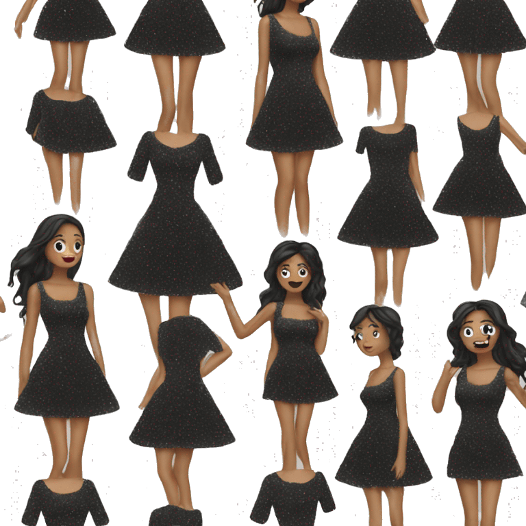 glitter dress black emoji