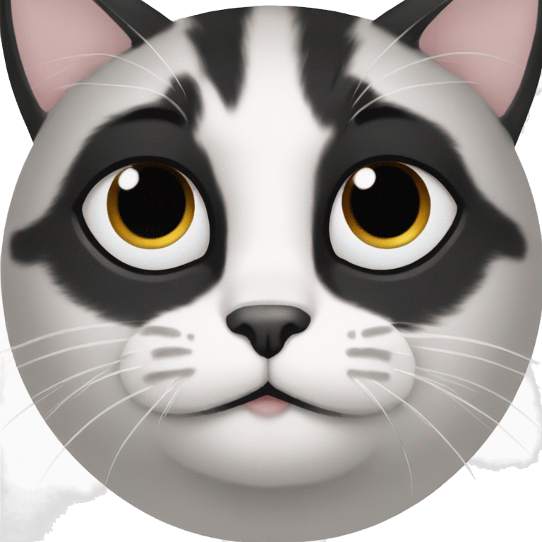 cat black and white black nose  emoji