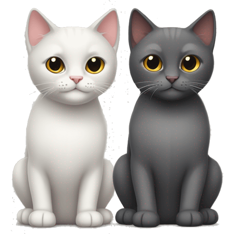 Dark gray scotish cat and colour point cat emoji