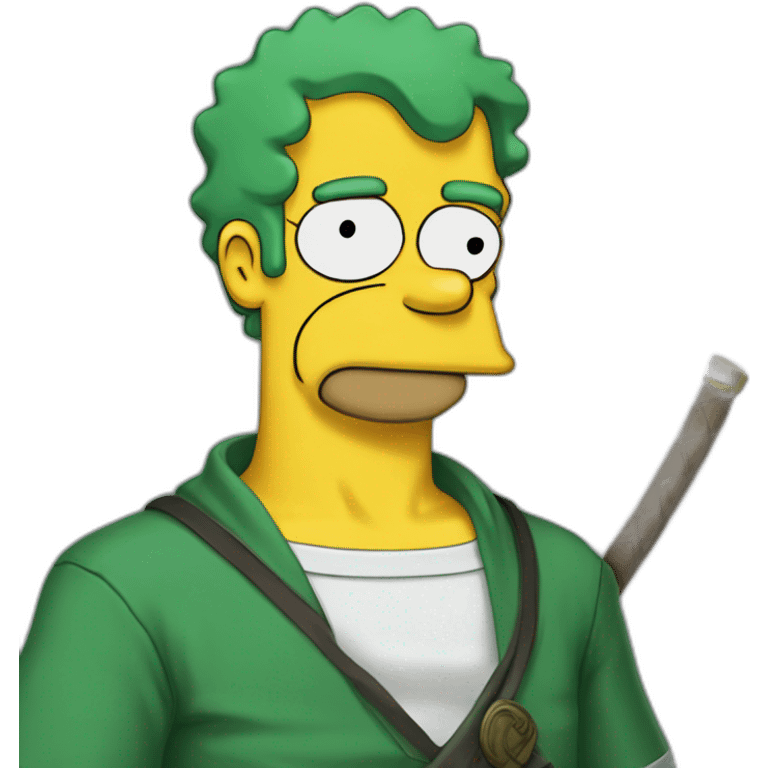 Homer simpson dress like Roronoa Zoro  emoji