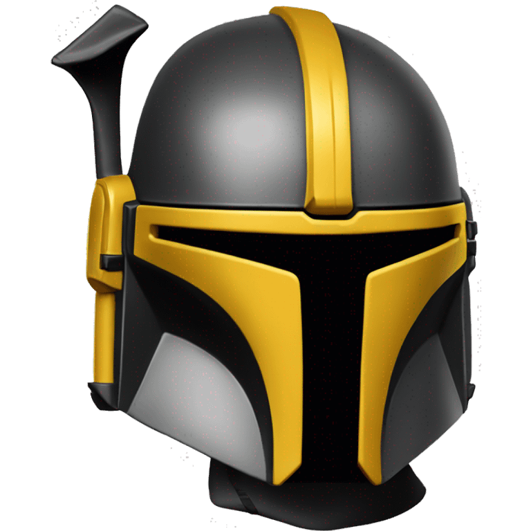 Mandalorian helmet black and yellow with antenna emoji