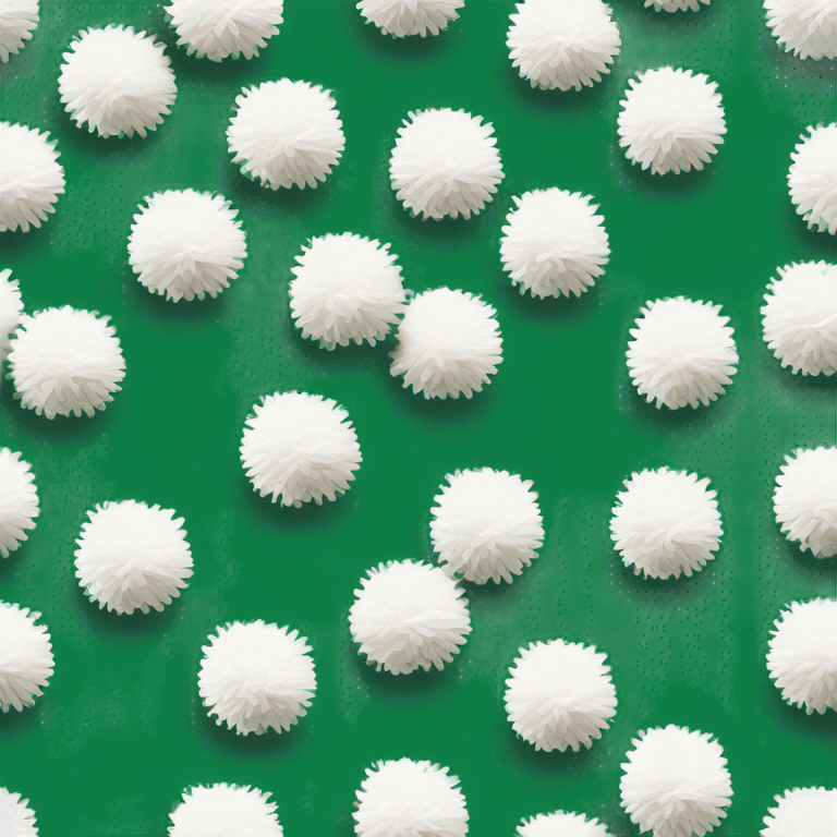 green and white pom Poms  emoji