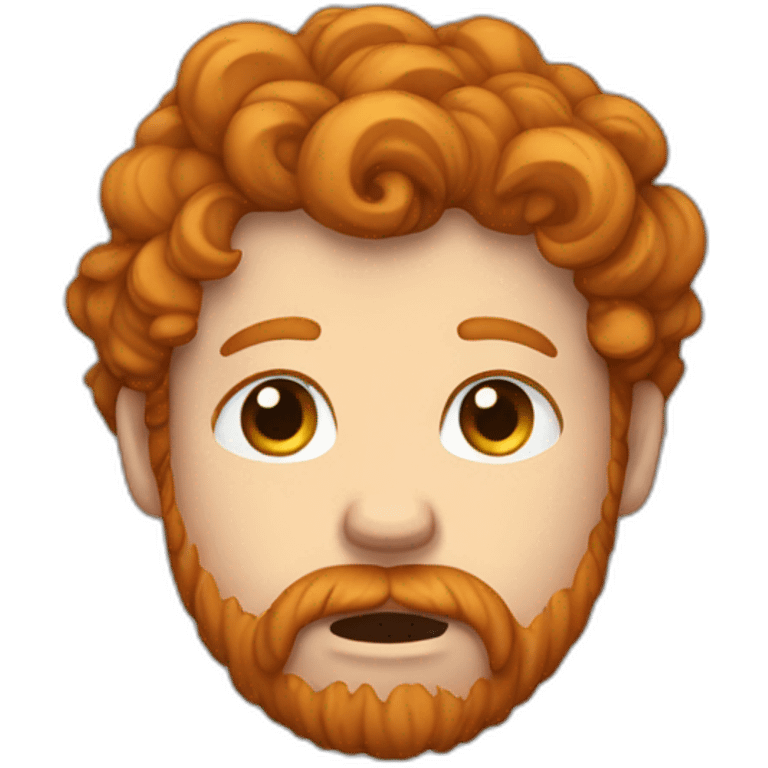 curly ginger bearded man crying tears emoji