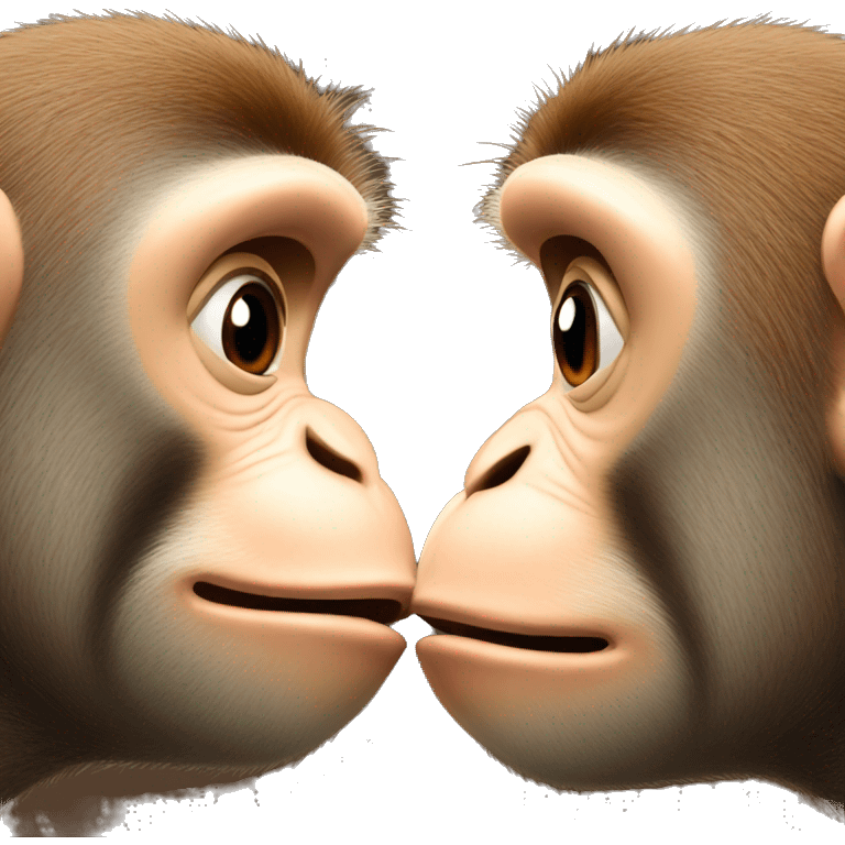 Two monkeys kissing emoji