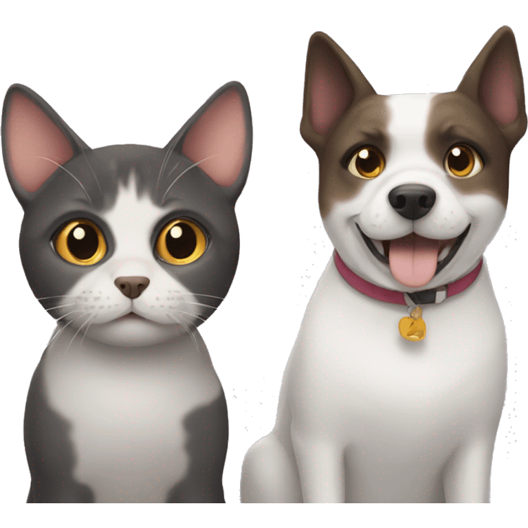 Dog next to a cat emoji