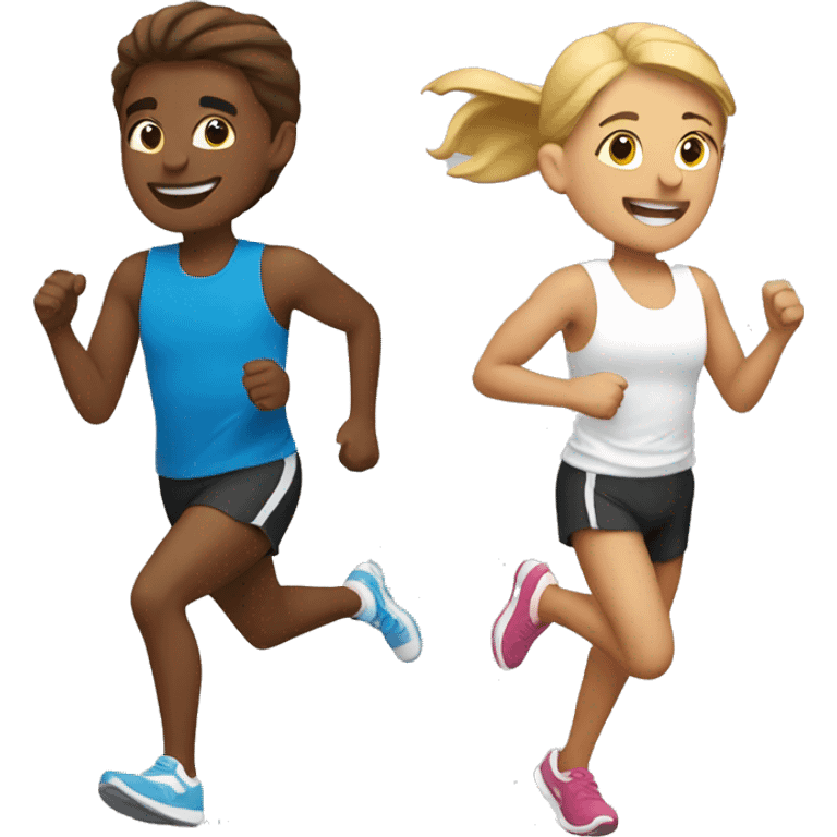 friends running Marathon emoji