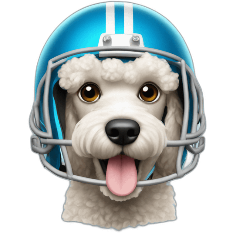 Poodle wearing a football helmet emoji