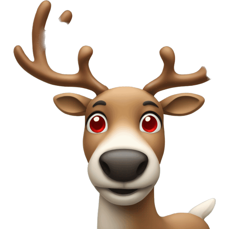 Reindeer with red nose emoji