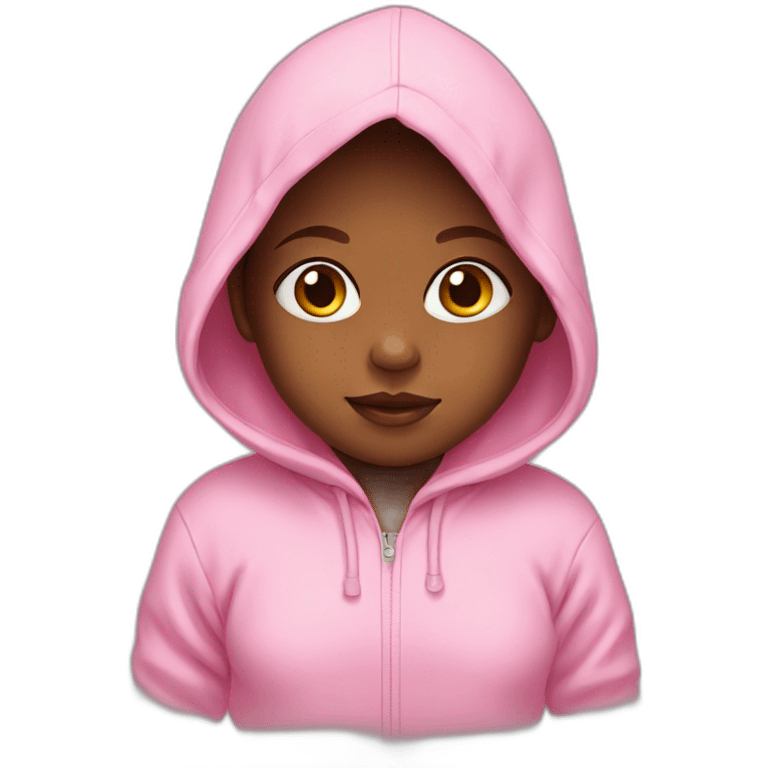 Baby girl wearing a hoodie emoji