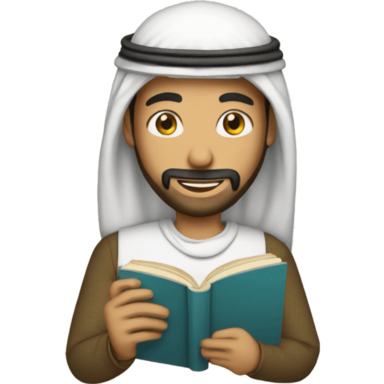 arab with book emoji