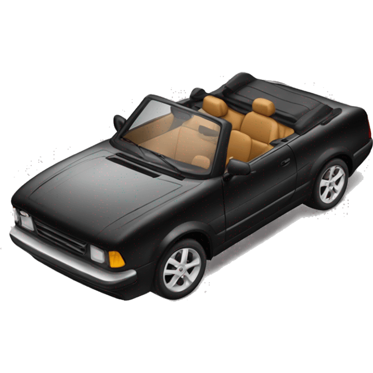 car cabriolet black with a sunset background emoji