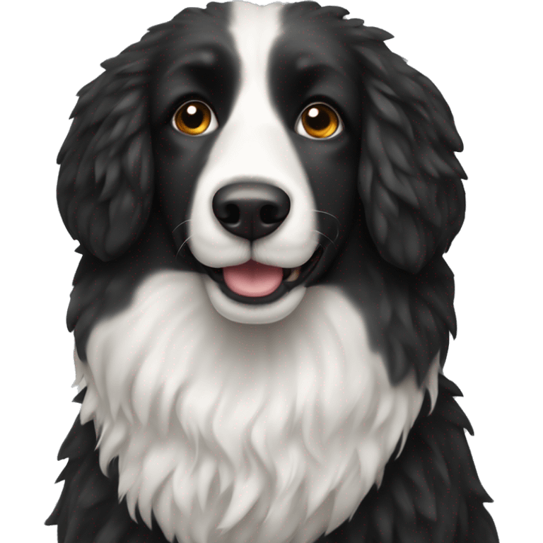 Black and white sheepdog emoji