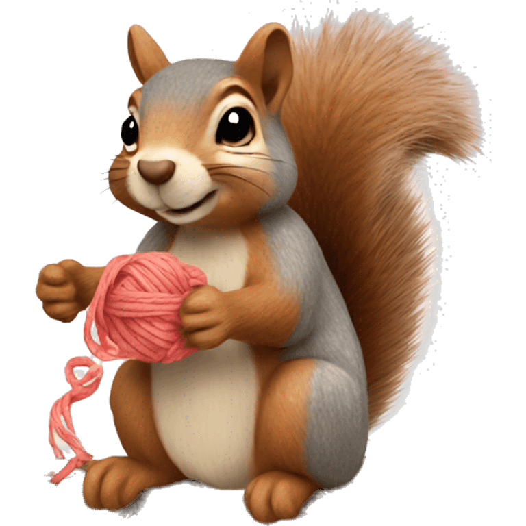 Squirrel with a yarn emoji