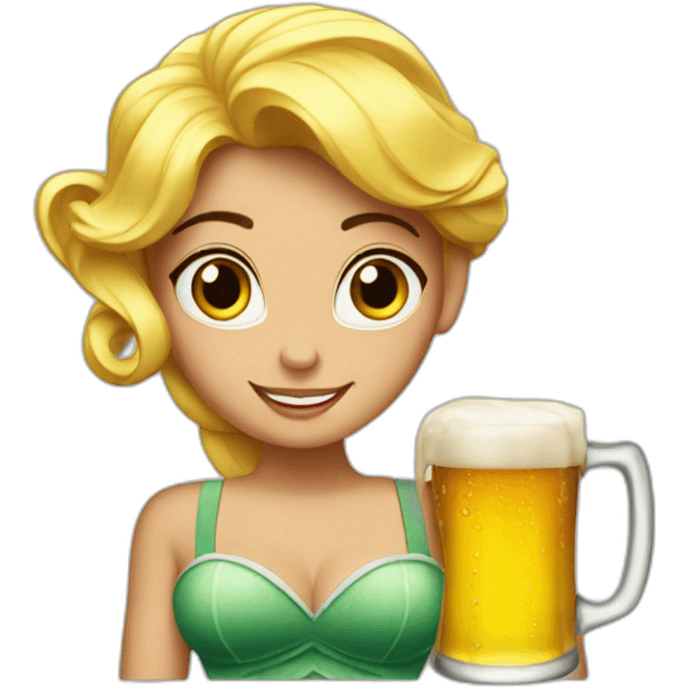 ariel with beer emoji