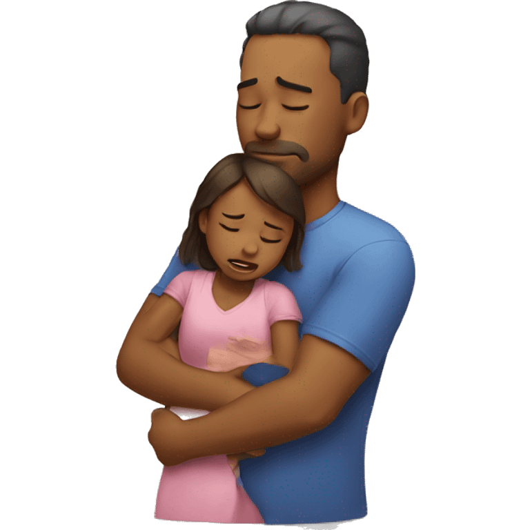 Dad holding crying daughter emoji