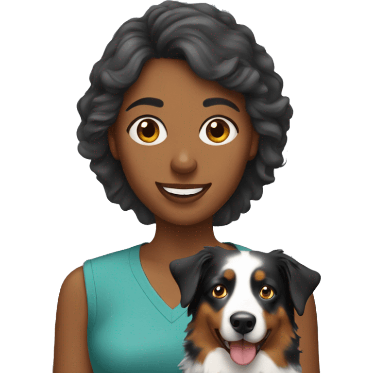 Woman with Australian shepherd emoji