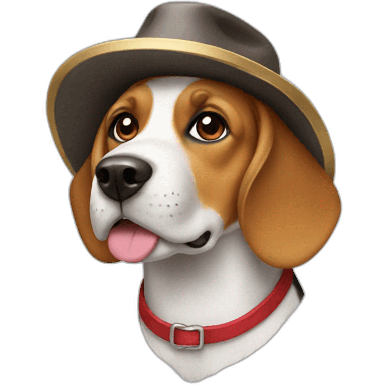 Dog beagle with a hat emoji