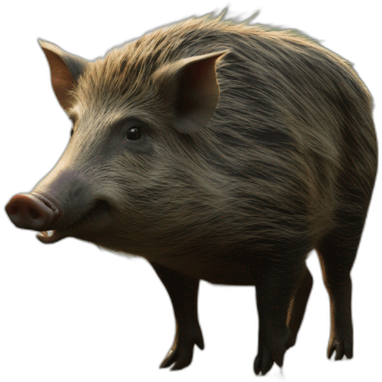 Photo-real-wild boar hitted by car emoji