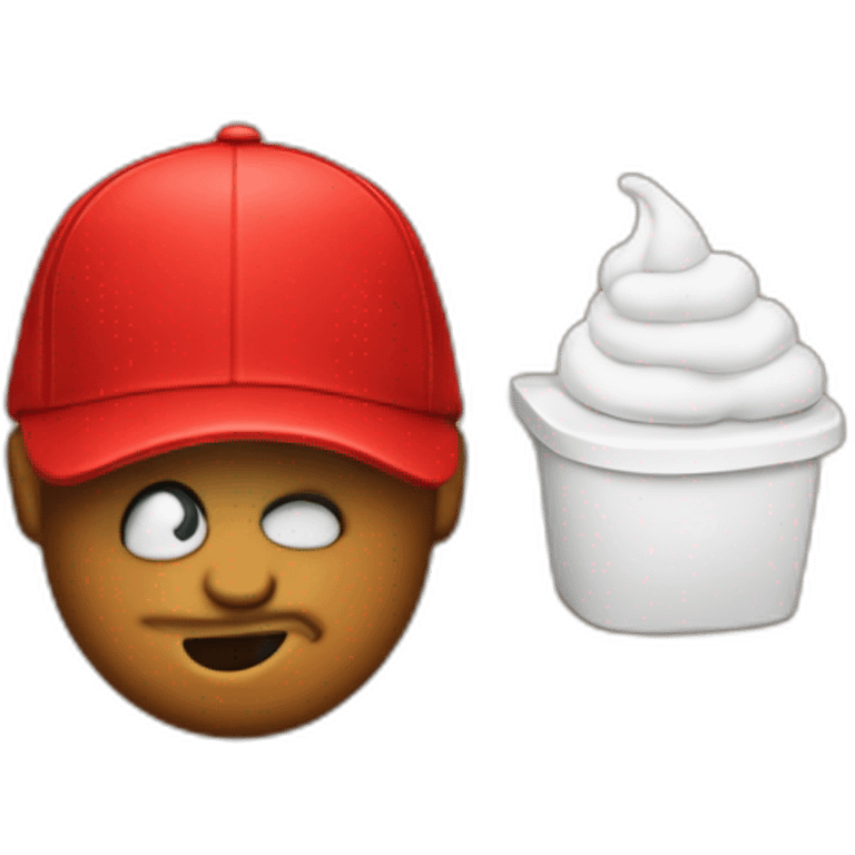 poop emoji wearing red make great again cap emoji